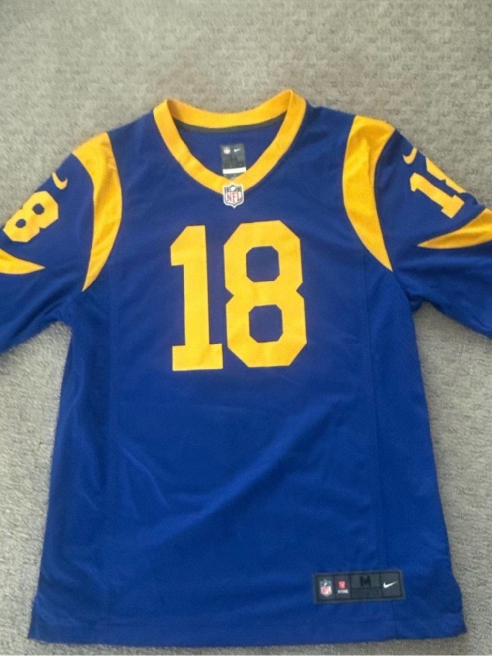 Nike Kids Blue and Gold Football Jersey #18